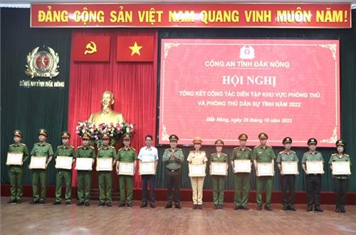 Công an Đắk Nông tổng kết công tác diễn tập khu vực phòng thủ và phòng thủ dân sự tỉnh năm 2022