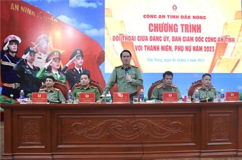 Đối thoại giữa Đảng ủy, Ban Giám đốc Công an tỉnh với Thanh niên, Phụ nữ Công an Đắk Nông  