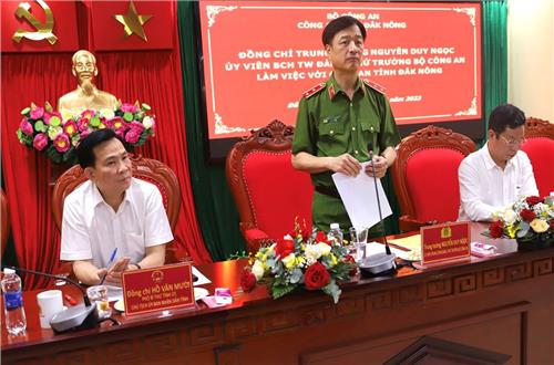 Thứ trưởng Nguyễn Duy Ngọc biểu dương những kết quả nổi bật của Công an Đắk Nông trong năm 2023