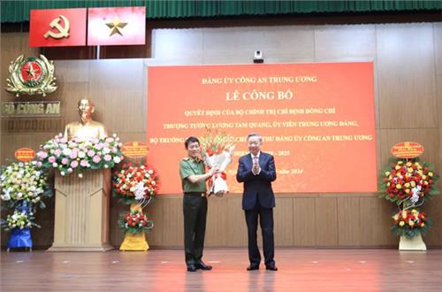 Bộ Chính trị chỉ định Bộ trưởng Lương Tam Quang giữ chức Bí thư Đảng uỷ Công an Trung ương