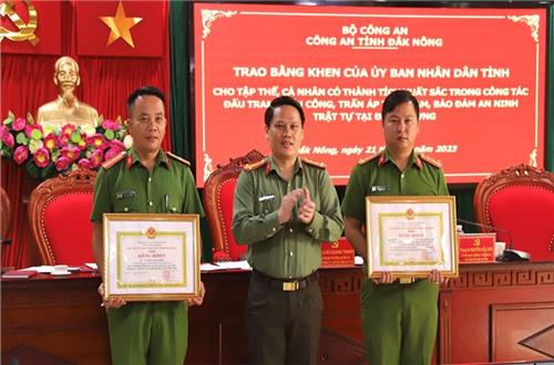 Nhiều tập thể, cá nhân thuộc Công an tỉnh Đắk Nông được UBND tỉnh, Bộ Công an khen thưởng  