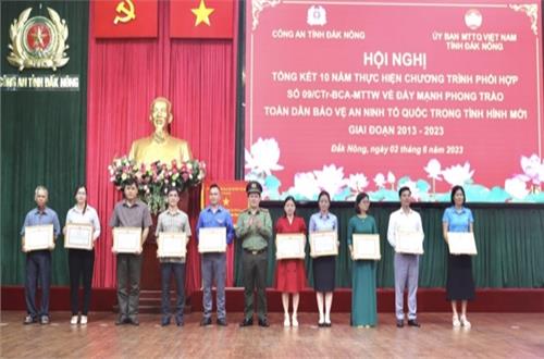 Đắk Nông: Tổng kết 10 năm thực hiện chương trình phối hợp số 09 về 