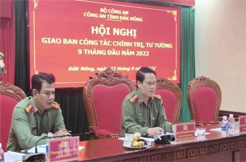 Công an Đắk Nông giao ban công tác chính trị, tư tưởng 9 tháng đầu năm 2022