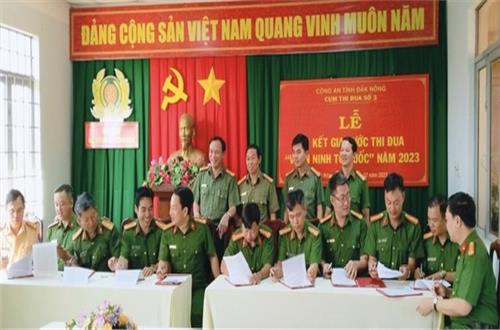 Cụm thi đua số 3, Công an tỉnh Đắk Nông tổ chức Lễ ký kết giao ước thi đua năm 2023