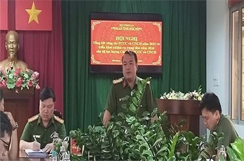 Công an tỉnh Đắk Nông tổ chức tổng kết công tác của lực lượng Cảnh sát phòng cháy, chữa cháy và cứu nạn, cứu hộ năm 2023 và triển khai chương trình công tác năm 2024