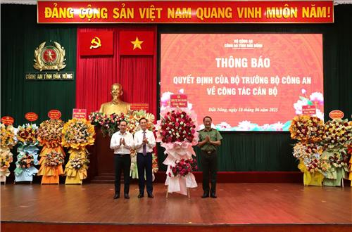 Công an tỉnh Đắk Nông thông báo quyết định của Bộ trưởng Bộ Công an về công tác cán bộ